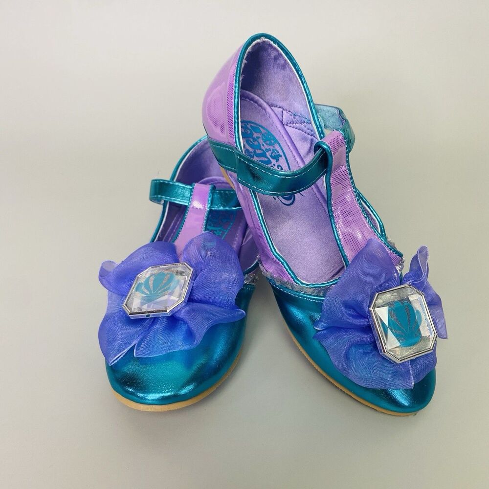Disney Ariel Little Mermaid Heel Dress Up Shoes Girls Size 13/1 Costume Princess - Picture 2 of 10